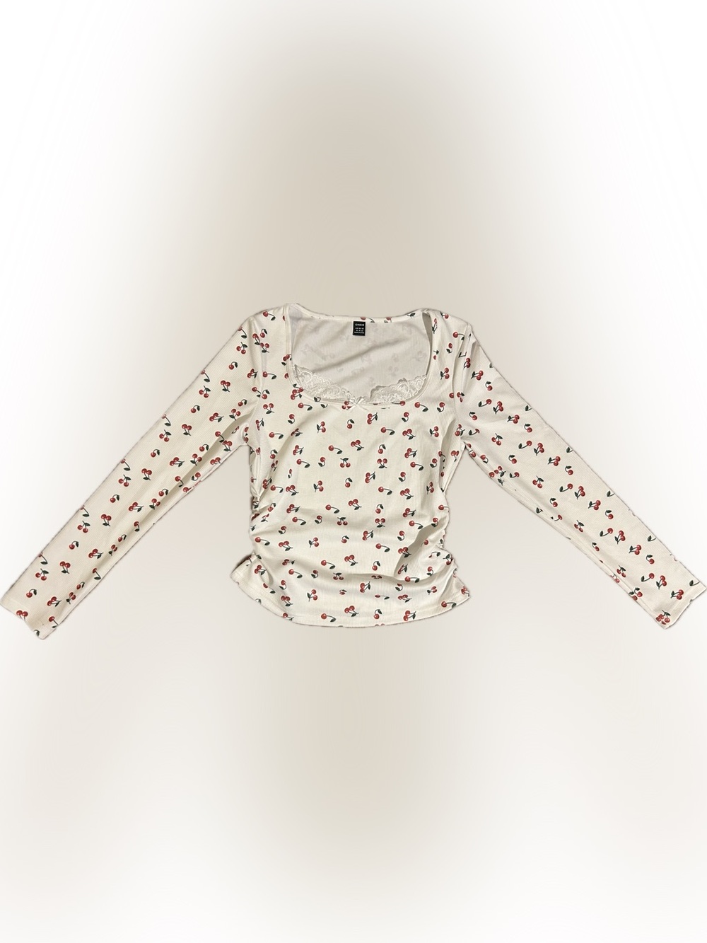 Youth XL Cherry Print Long Sleeve SHEIN
